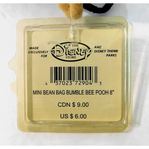 Disney Store Bumble Bee Pooh Mini Bean Bag Plush 8" Yellow Black Adorable Buzz - Picture 5 of 5